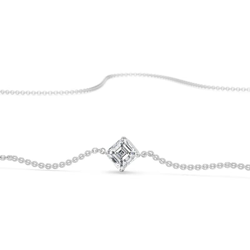1 CT Asscher Lab Grown Diamond Necklace