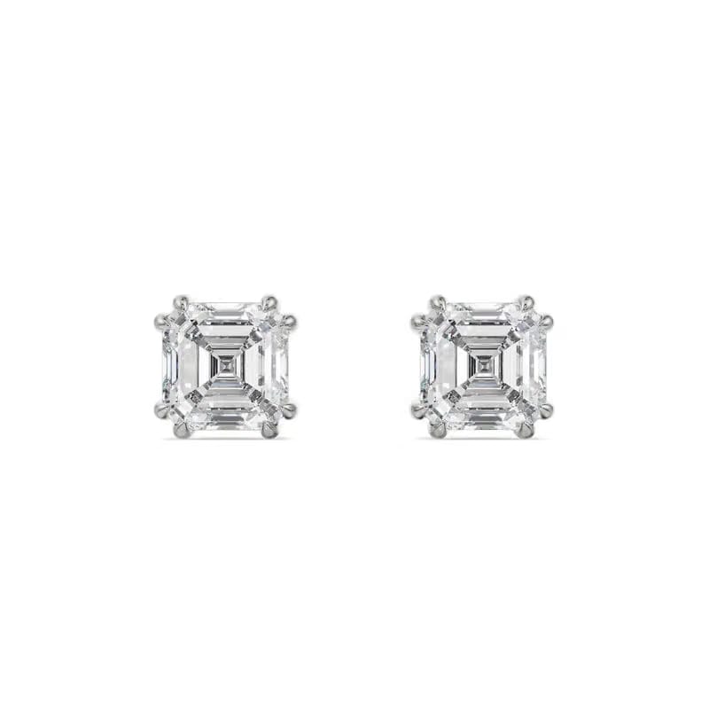 1 CT Asscher Lab Grown Diamond Studs