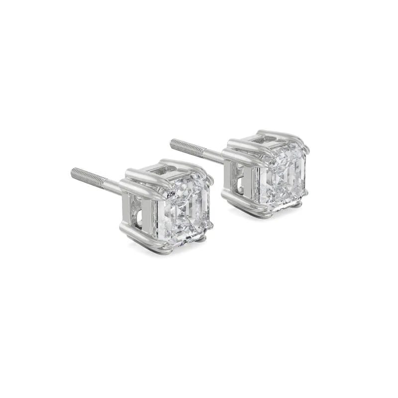 1 CT Asscher Lab Grown Diamond Studs