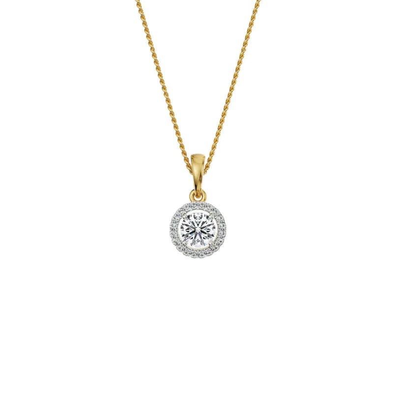 1 CT Bianca Halo Round Lab Diamond Pendant 9KT