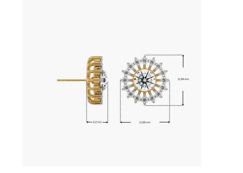 1 CT Chakra Detachable Lab Diamond Studs
