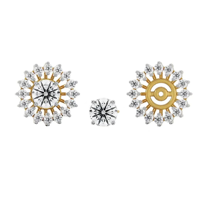 1 CT Chakra Detachable Lab Diamond Studs 9KT