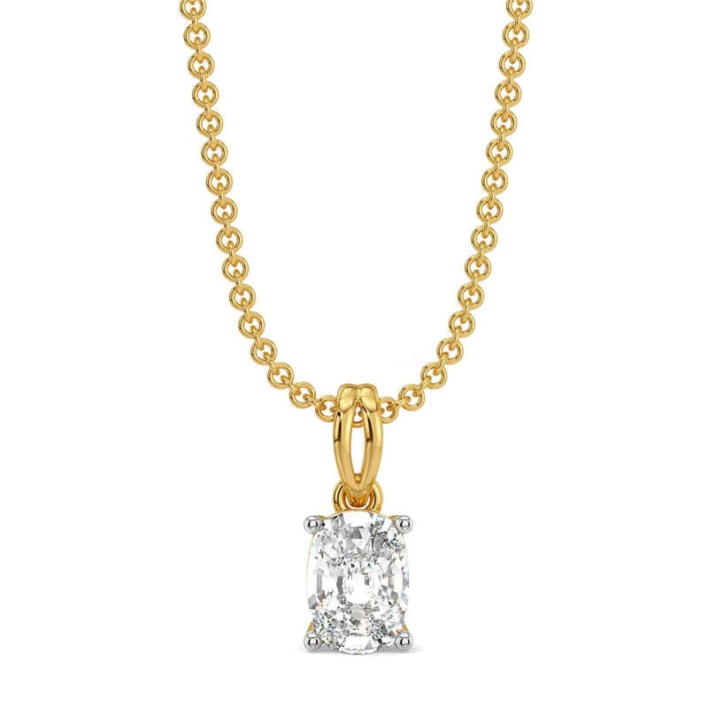1 CT Cushion Lab Grown Diamond Solitaire Pendant