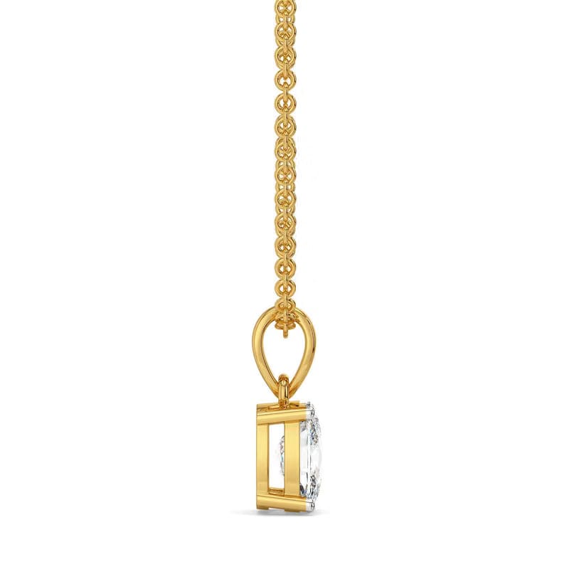 1 CT Cushion Lab Grown Diamond Solitaire Pendant 9KT