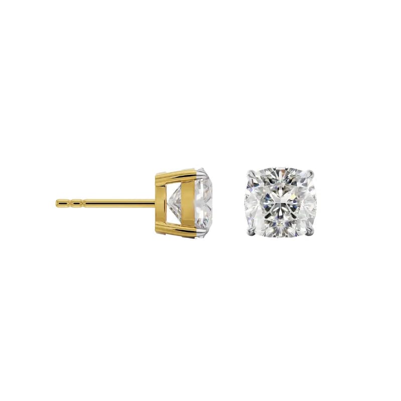 1 CT Cushion Lab Grown Diamond Studs 9KT