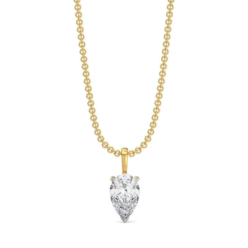 1 CT Dew Drop Lab Grown Diamond Solitaire Pendant 9KT