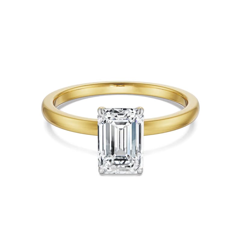 1 CT Emerald Lab Grown Diamond Solitaire Ring 9KT