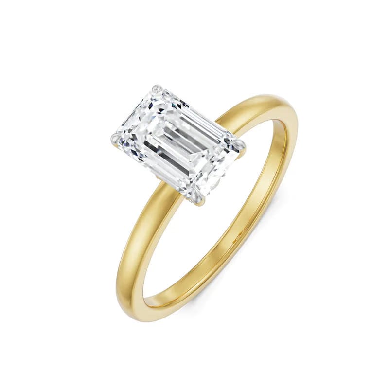 1 CT Emerald Lab Grown Diamond Solitaire Ring 9KT