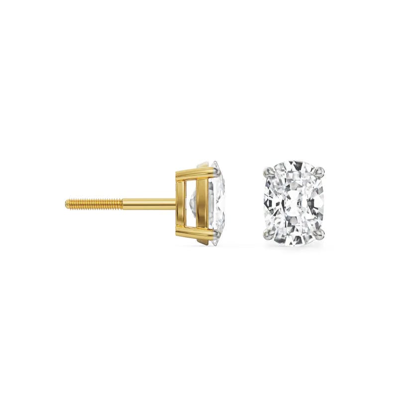 1 CT Enchanting Cushion Lab Grown Diamond Studs