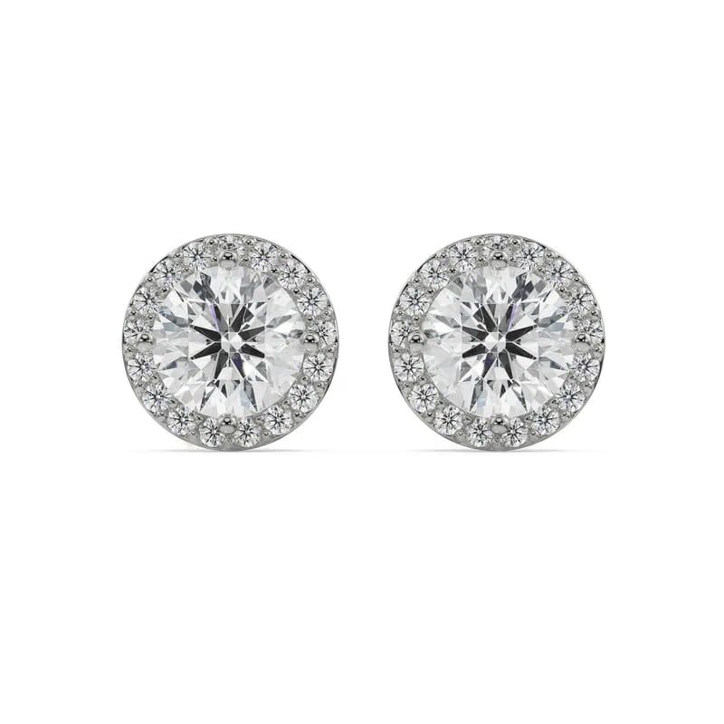 1 CT Halo Lab Grown Diamond Solitaire Studs_in-stock