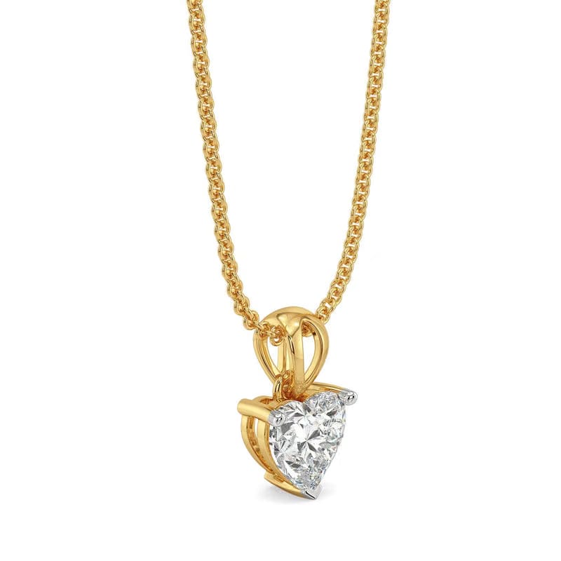 1 CT Heart Lab Grown Diamond Solitaire Pendant 9KT