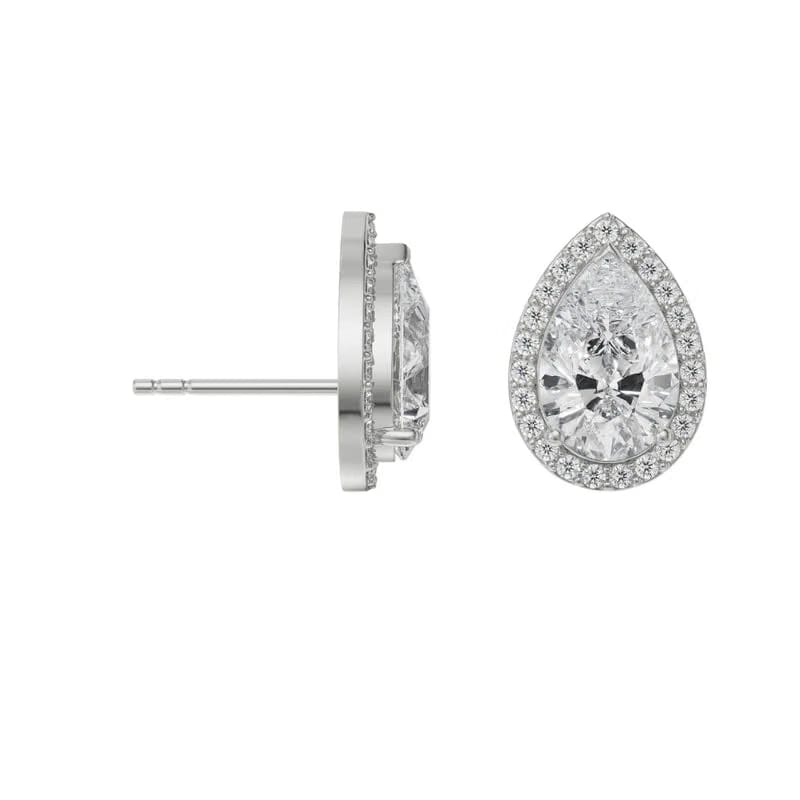1 CT Lab Grown Diamond Solitaire Pear Earrings