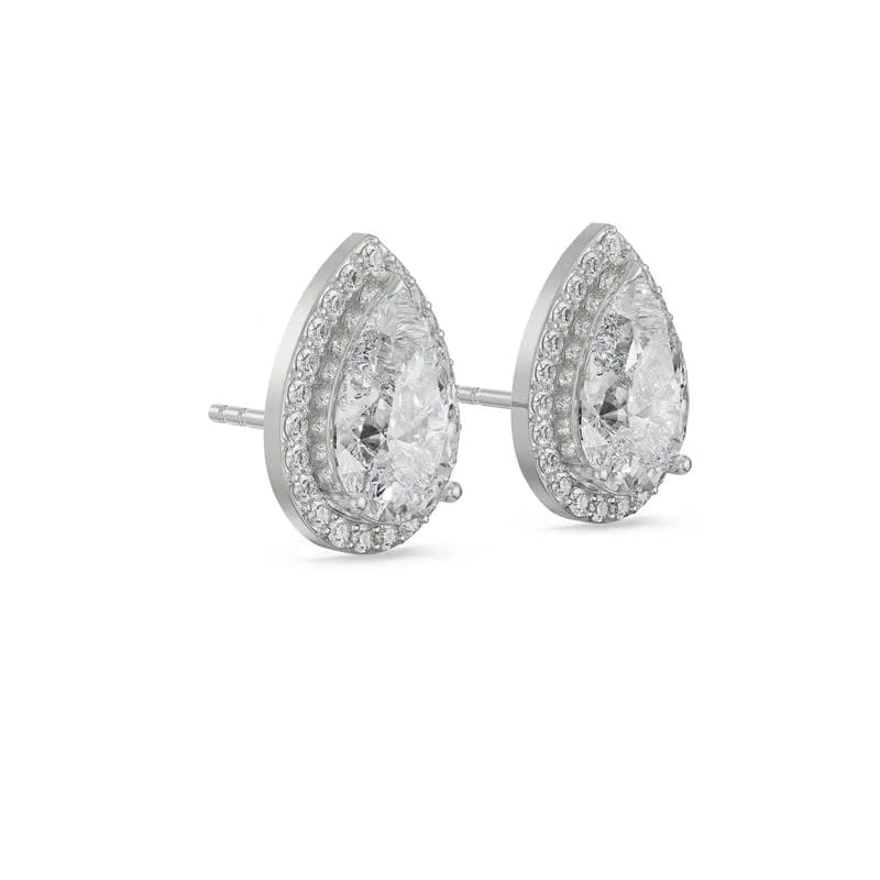 1 CT Lab Grown Diamond Solitaire Pear Earrings