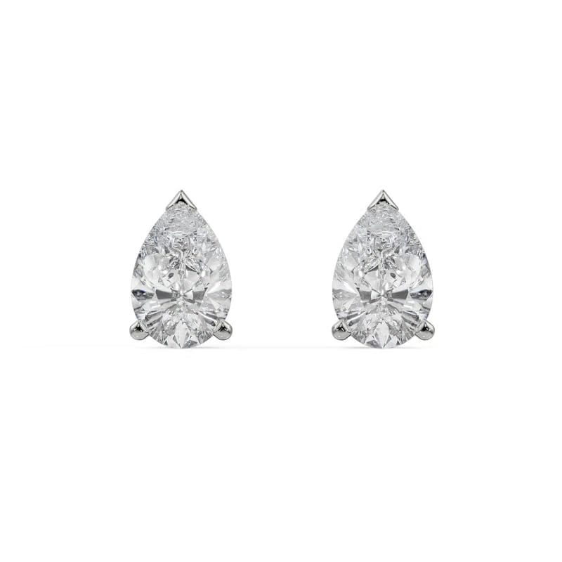 1 CT Lab Grown Diamond Solitaire Pear Studs_in-stock