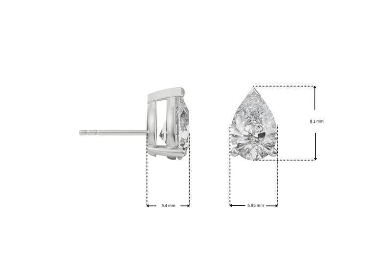 1 CT Lab Grown Diamond Solitaire Pear Studs_in-stock