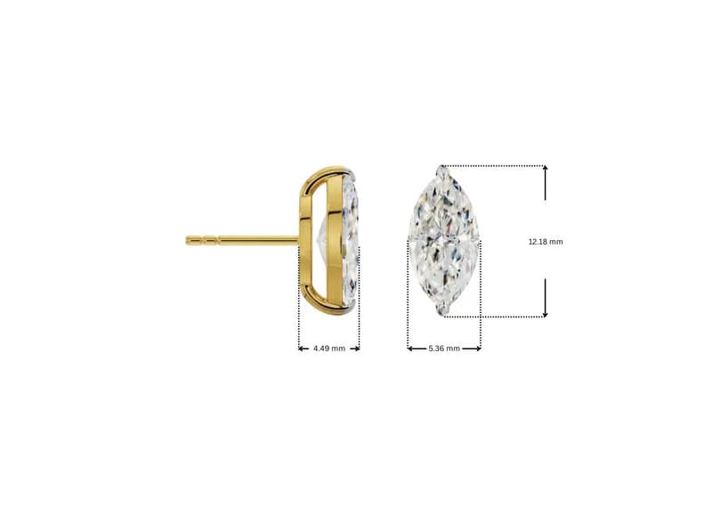 1 CT Marquise Lab Grown Diamond Studs