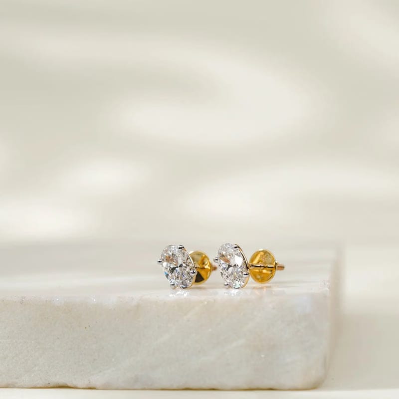 1 CT Oval Cut Breathtaking Lab Grown Diamond Studs