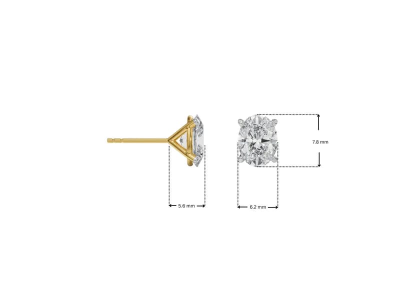 1 CT Oval Cut Breathtaking Lab Grown Diamond Studs