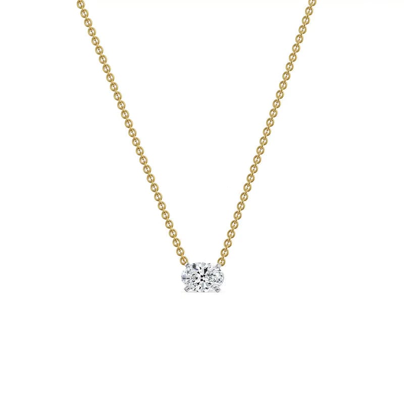 1 CT Oval Lab Grown Diamond Necklace