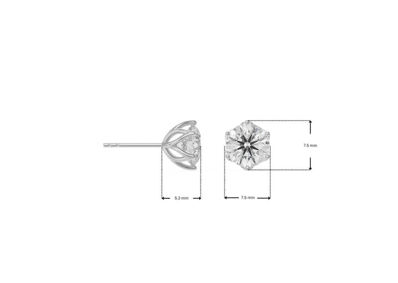 1 CT Petal Lab Grown Diamond Solitaire Studs