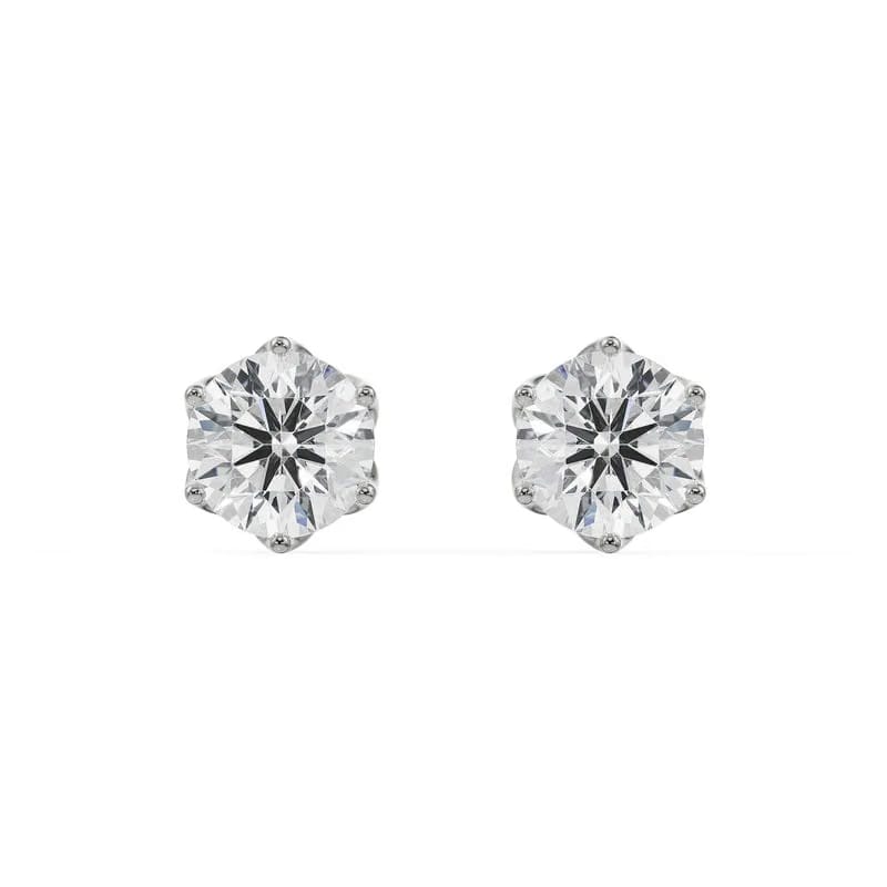 1 CT Petal Lab Grown Diamond Solitaire Studs 9KT