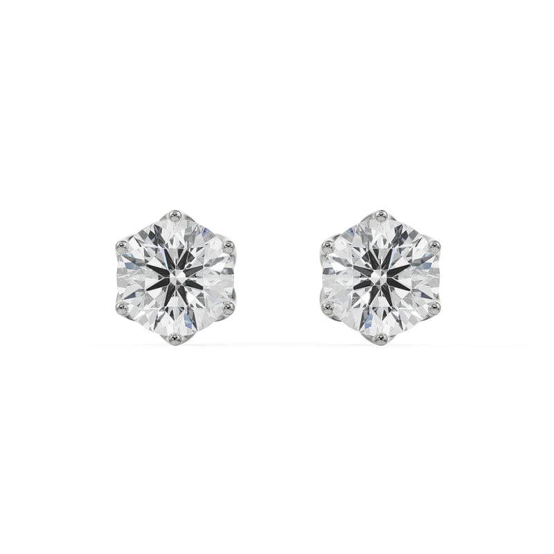 1 CT Petal Lab Grown Diamond Solitaire Studs_in-stock