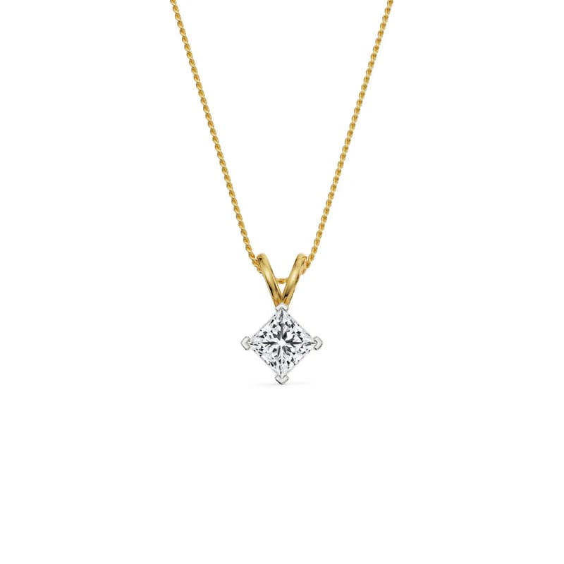 1 CT Princess Cut Lab Diamond Pendant