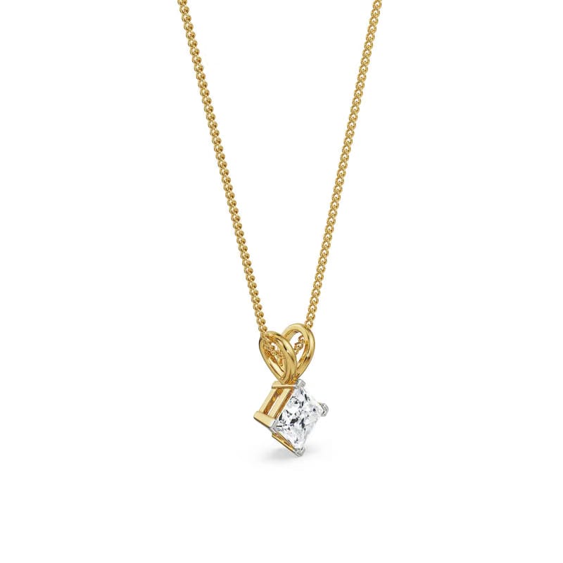 1 CT Princess Cut Lab Diamond Pendant