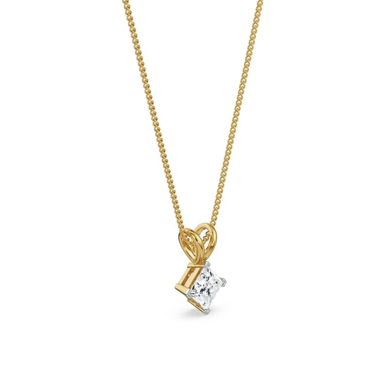 1 CT Princess Cut Lab Diamond Pendant_in_stock