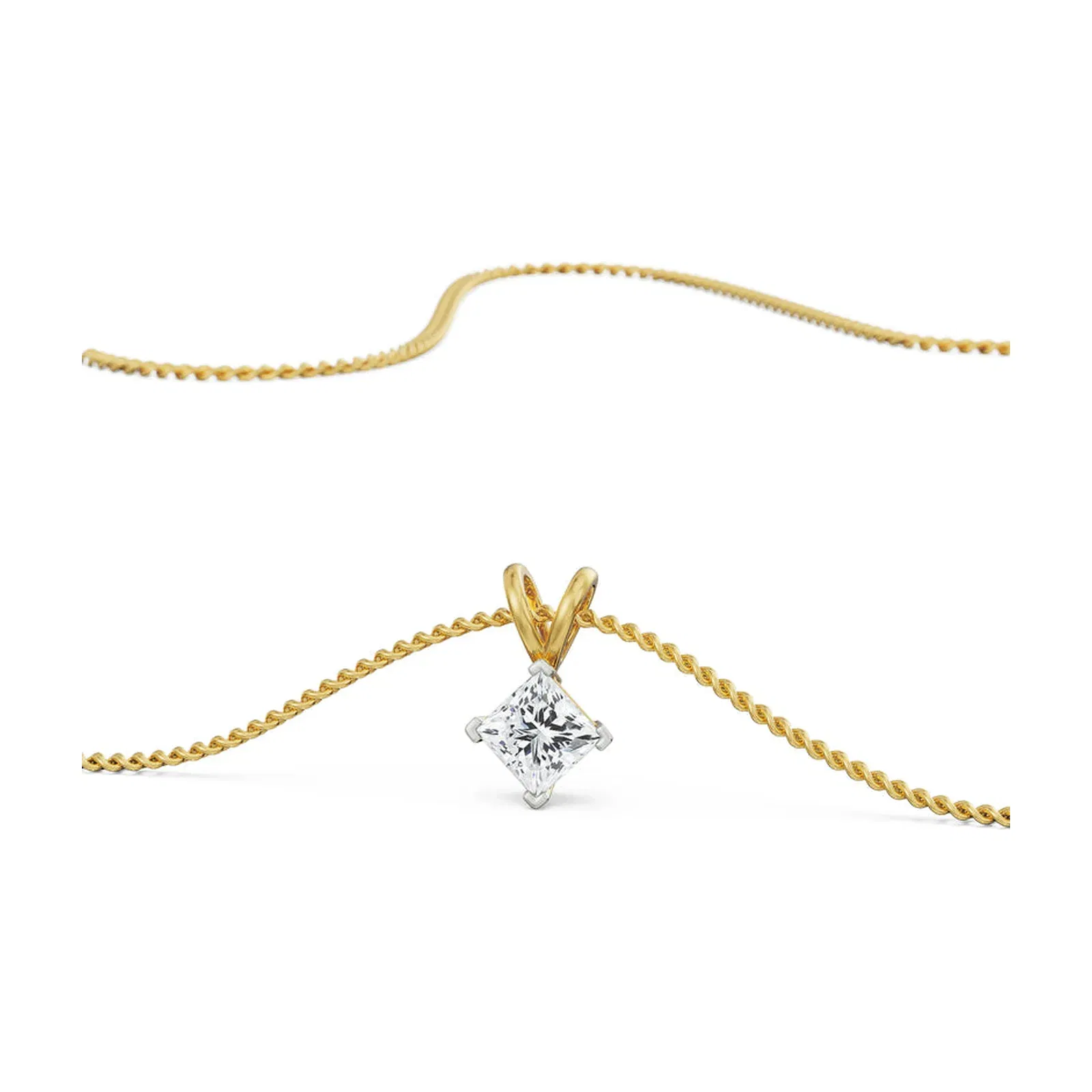 1 CT Princess Cut Lab Diamond Pendant_in_stock