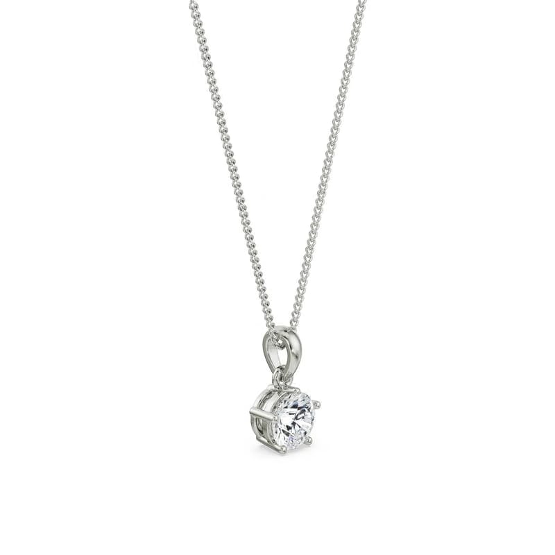 1 CT Round Lab Grown Diamond Solitaire Pendant