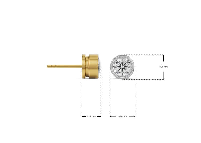 1 CT Solid Round Lab Diamond Studs 9KT