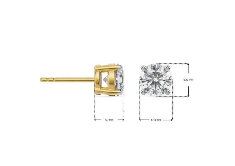 1 CT Stunning Lab Grown Diamond Studs 9KT
