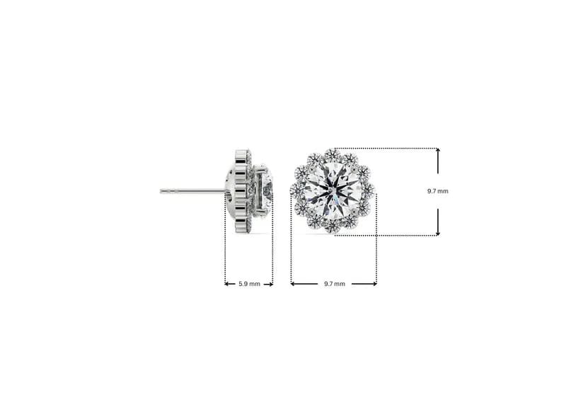 1 CT Sunflower Detachable Lab Diamond Studs