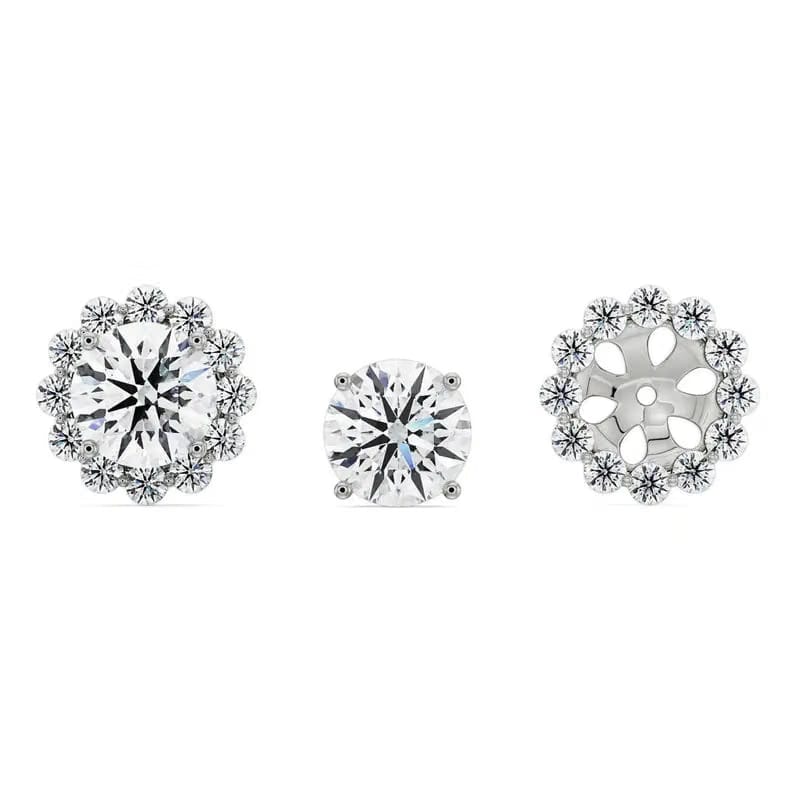 1 CT Sunflower Detachable Lab Diamond Studs_in-stock