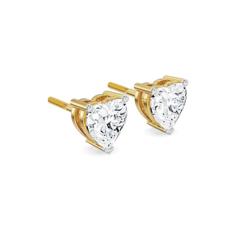 1 CT Sweetheart Lab Grown Diamond Studs