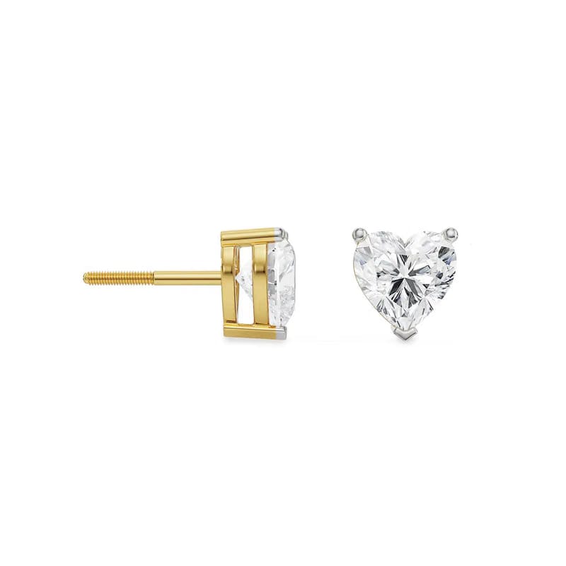 1 CT Sweetheart Lab Grown Diamond Studs