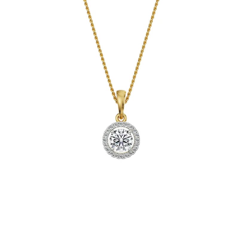 1.5 CT Bianca Halo Round Lab Diamond Pendant