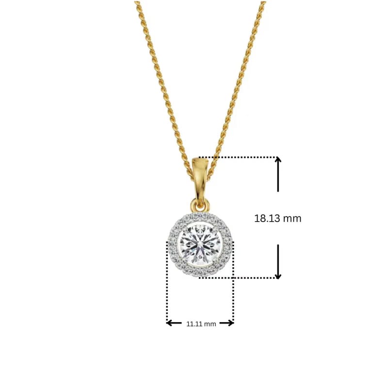 1.5 CT Bianca Halo Round Lab Diamond Pendant