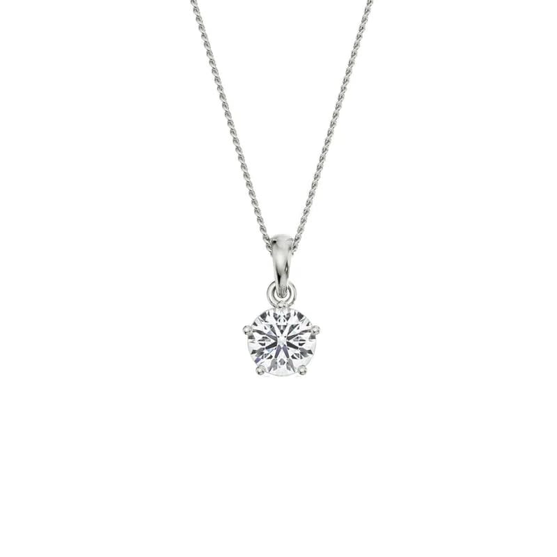 1.5 CT Bright Round Lab Grown Diamond Pendant