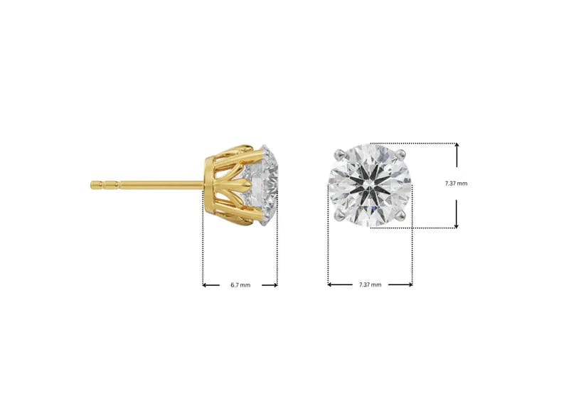 1.5 CT Classic Round Diamond Studs 9KT