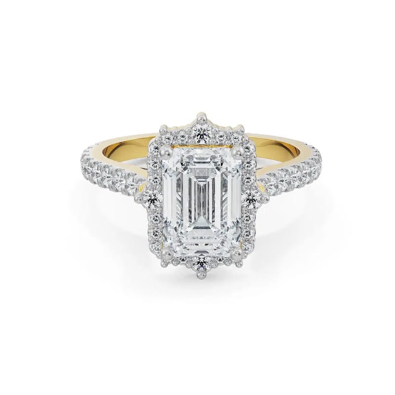 1.5 CT Emerald Lab Grown Diamond Ring 9KT