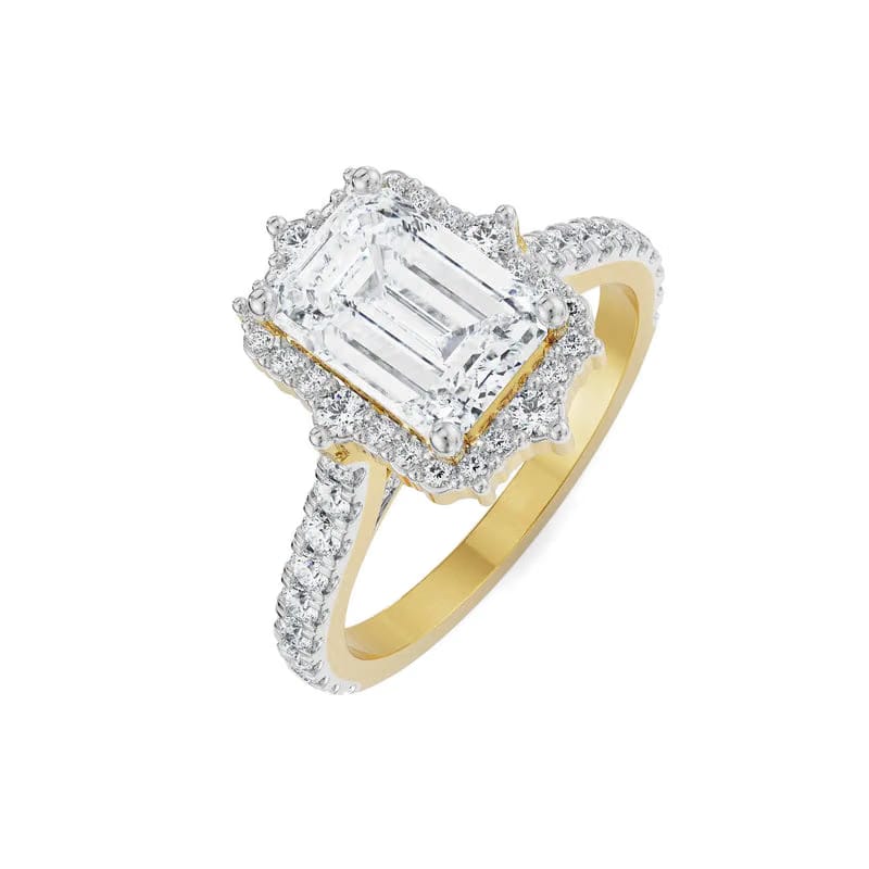 1.5 CT Emerald Lab Grown Diamond Ring 9KT