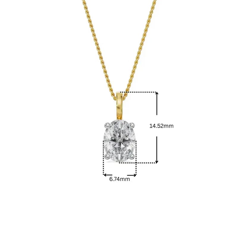 1.5 CT Oval Lab Grown Diamond Pendant