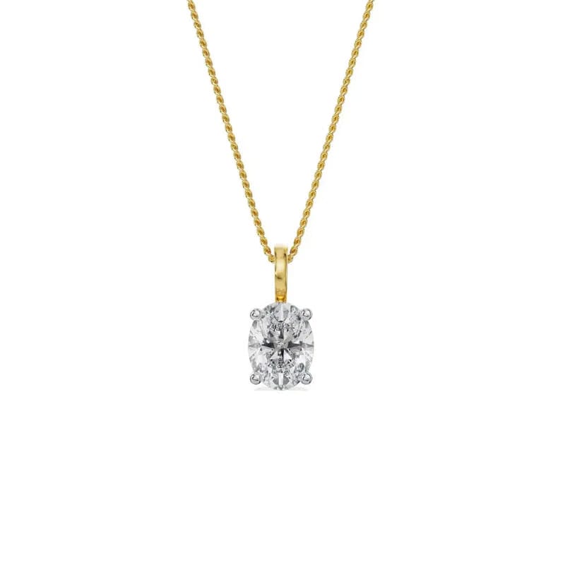 1.5 CT Oval Lab Grown Diamond Pendant 9KT