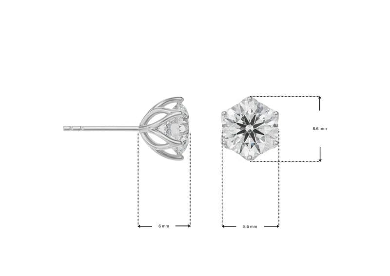 1.5 CT Petal Lab Grown Diamond Solitaire Studs 9KT