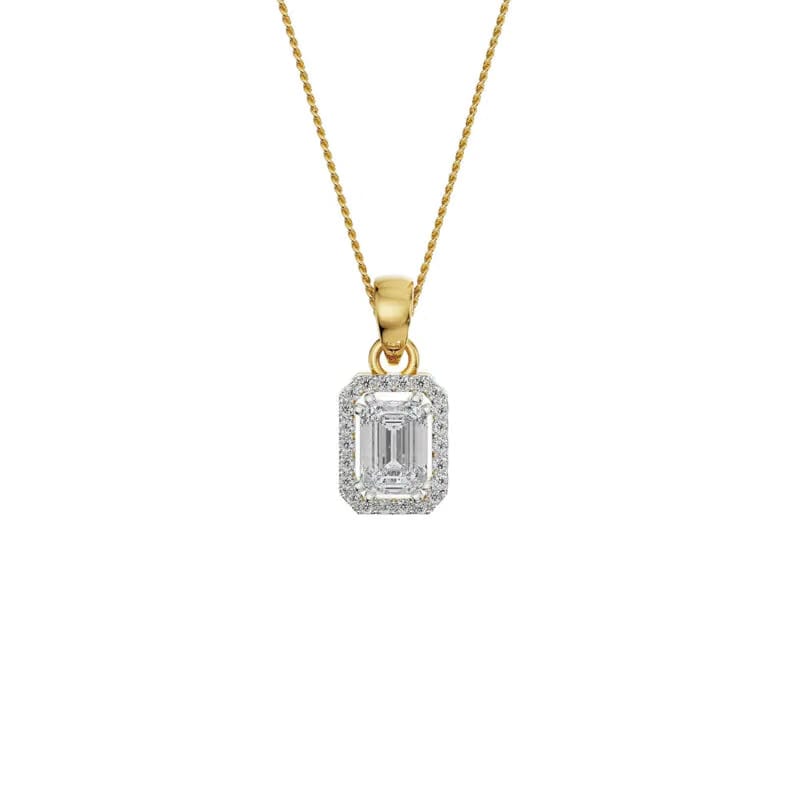 1.5 CT Picasa Emerald Lab Diamond Pendant