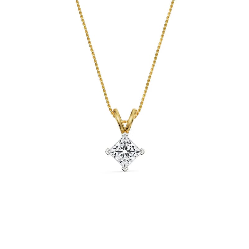 1.5 CT Princess Lab Grown Diamond Pendant 9KT