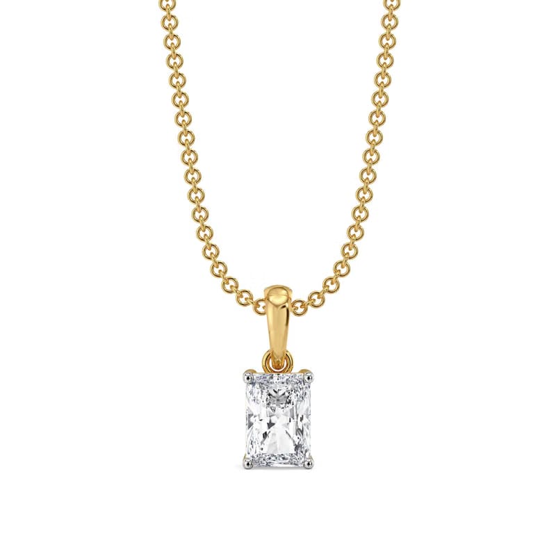 1.5 CT Radiant Lab Grown Diamond Solitaire Pendant