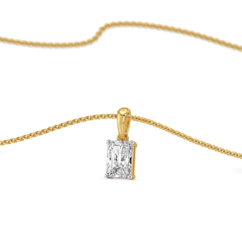 1.5 CT Radiant Lab Grown Diamond Solitaire Pendant